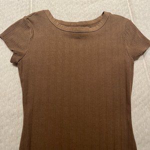 Enza Costa Brown Cap Sleeve Tank Dress